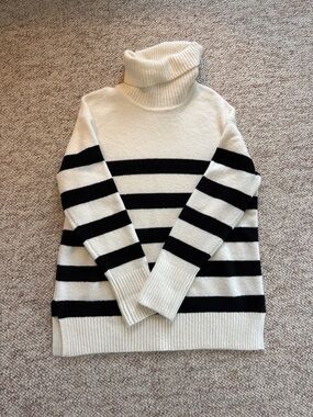 Oversized Striped Turtleneck Sweater